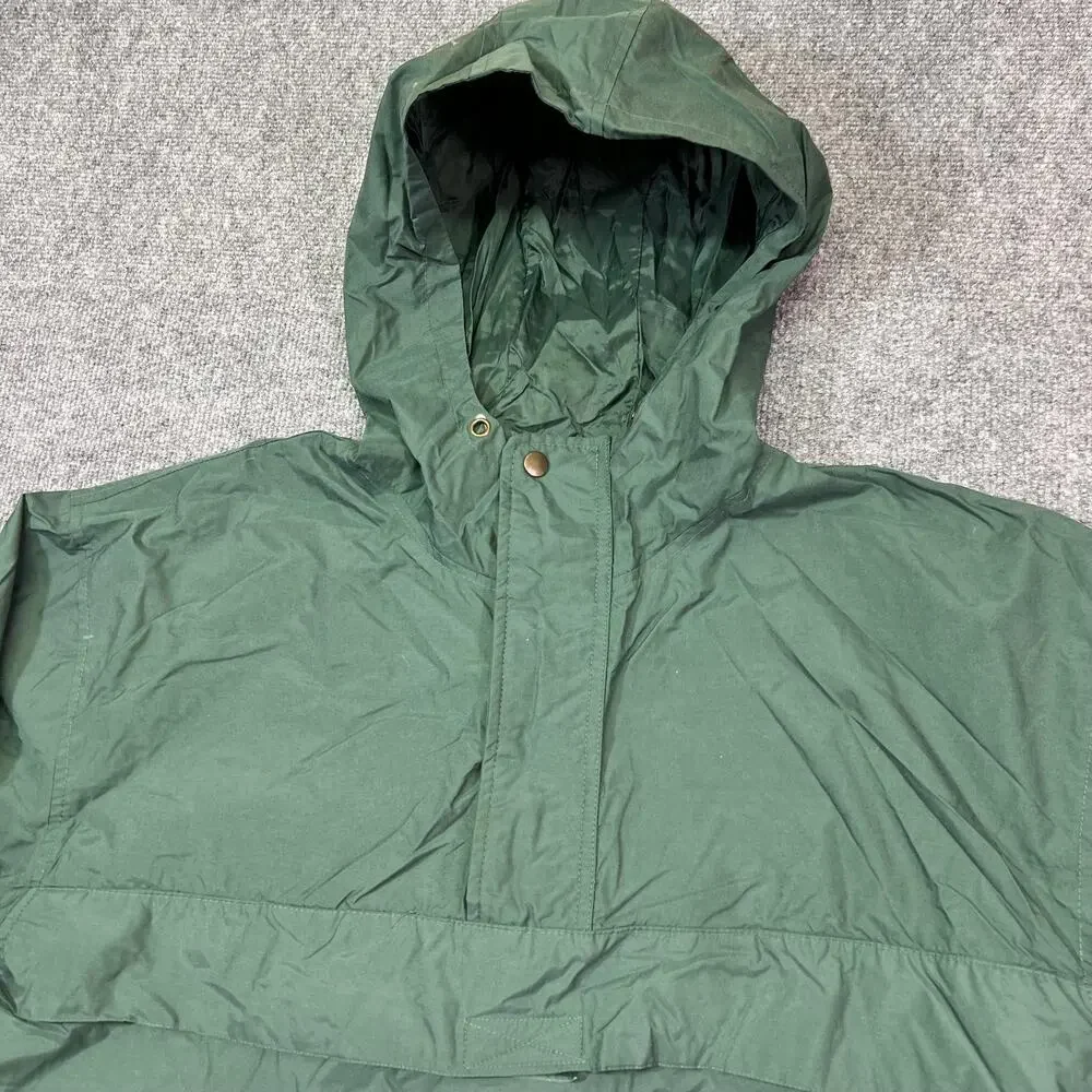 Vintage Gap Anorak Jacket Mens M Green Hooded Nylon 1/4 Zip Pullover Outdoor